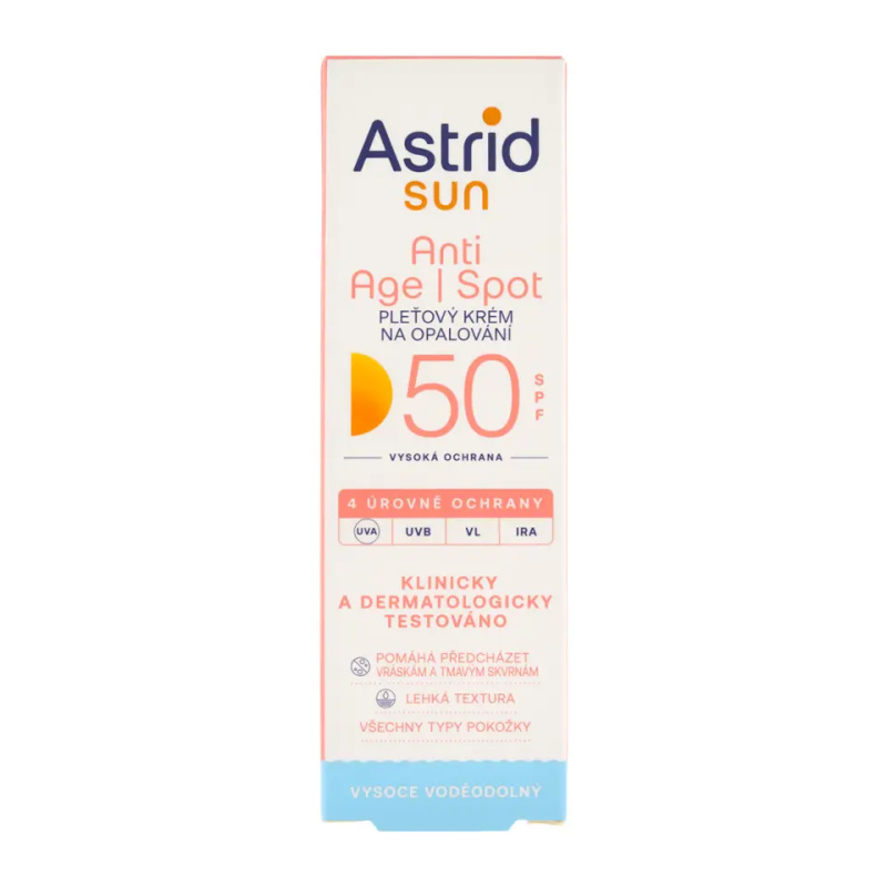 ASTRID SUN Pleťový krém na opalování Anti age I spot SPF 50, 50 ml