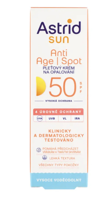ASTRID SUN Pleťový krém na opalování Anti age I spot SPF 50, 50 ml