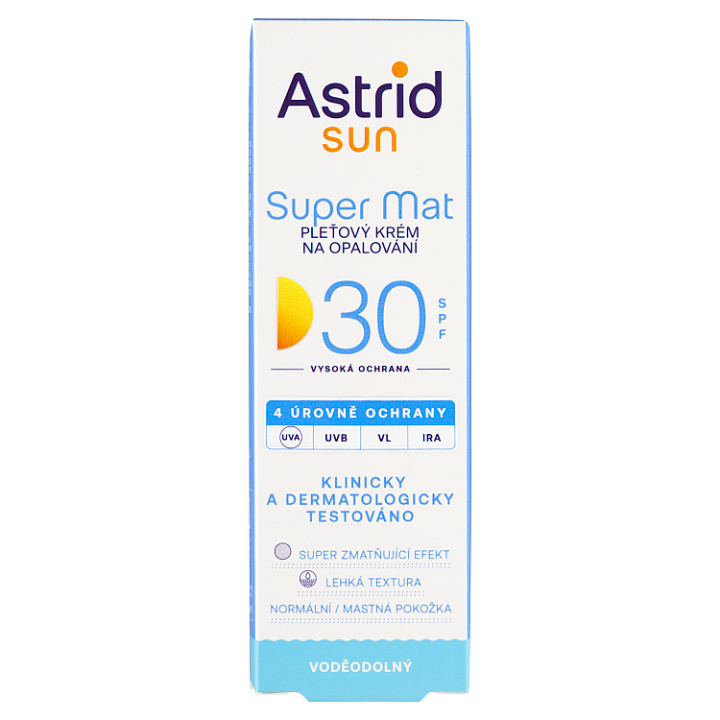 ASTRID SUN Pleťový krém na opalování Super mat SPF 30, 50 ml