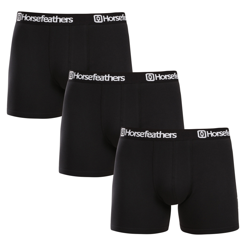 3PACK pánské boxerky Horsefeathers černé (AM067A) S, trenky / trenýrky