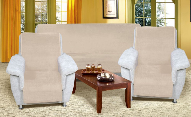 Bellatex Přehoz na sedací soupravu Micro 3+1+1 béžový