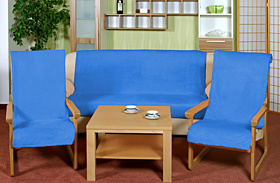 Bellatex Přehoz na sedací soupravu Micro 3+1+1 modrý