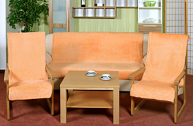 Bellatex Přehoz na sedací soupravu Micro 3+1+1 lososový