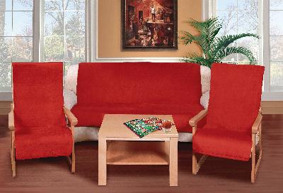 Bellatex Přehoz na sedací soupravu Micro 3+1+1 červený