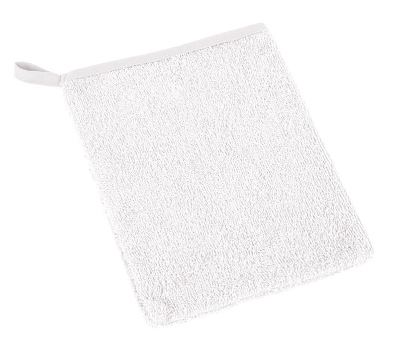 Bellatex Koupelnová mycí žínka 23/01, bavlněné froté, jednobarevná bílá, 17x25cm