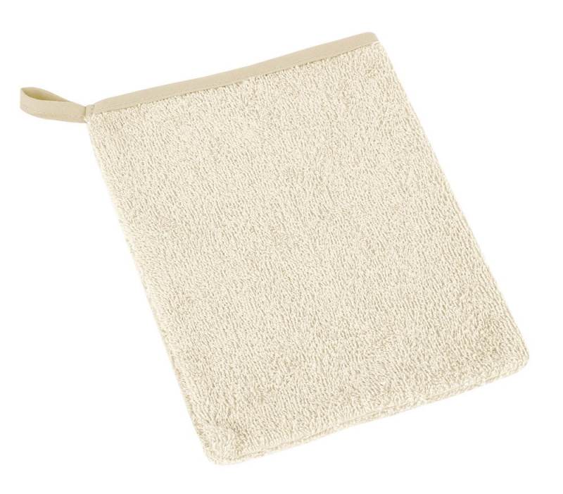 Bellatex Koupelnová mycí žínka 23/16, bavlněné froté, jednobarevná béžová, 17x25cm