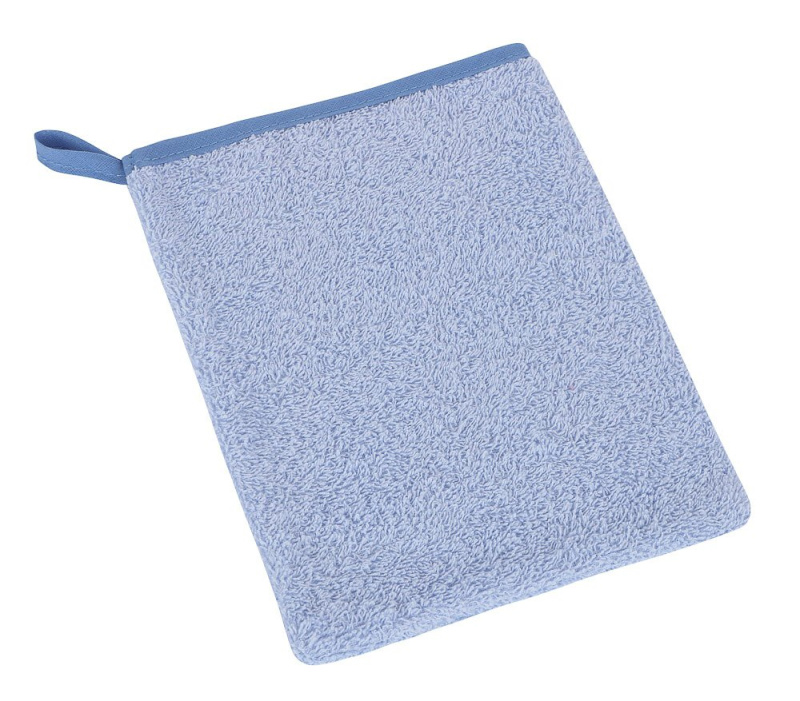Bellatex Koupelnová mycí žínka 23/25, bavlněné froté, jednobarevná světle modrá, 17x25cm
