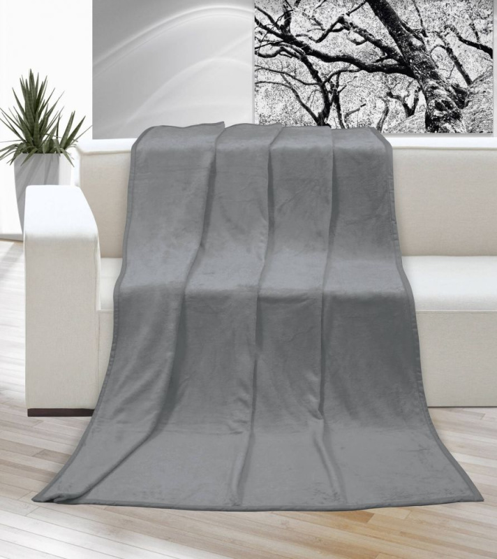 Deka koral micro jednobarevná 150x200cm šedá