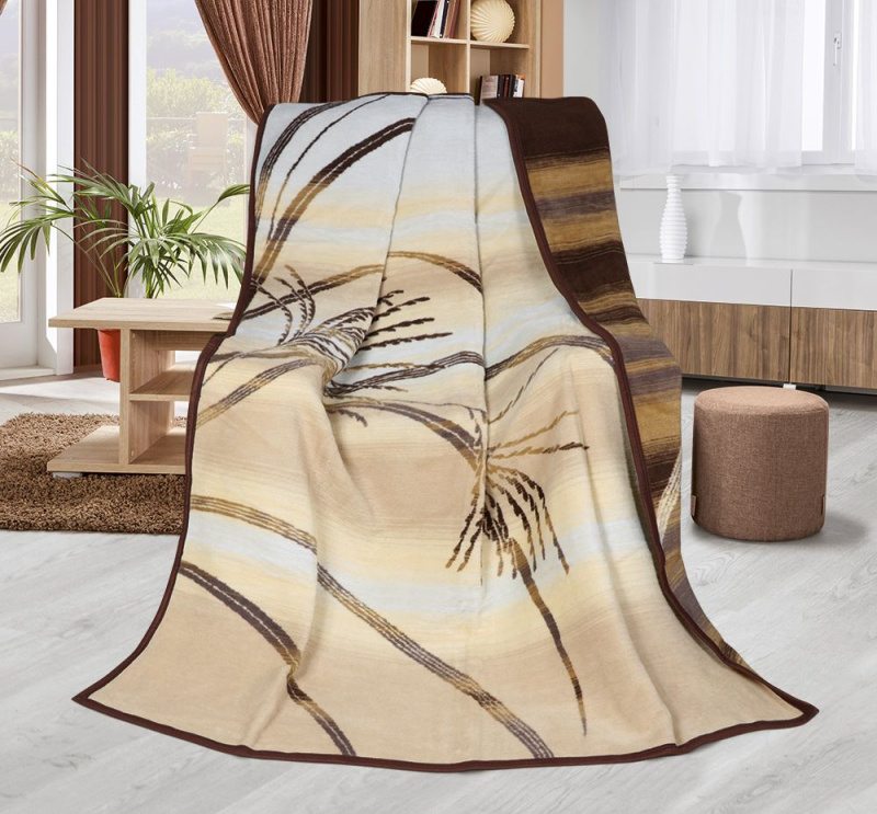 Bellatex Deka vzorovaná 150x200cm Kapradí béžové