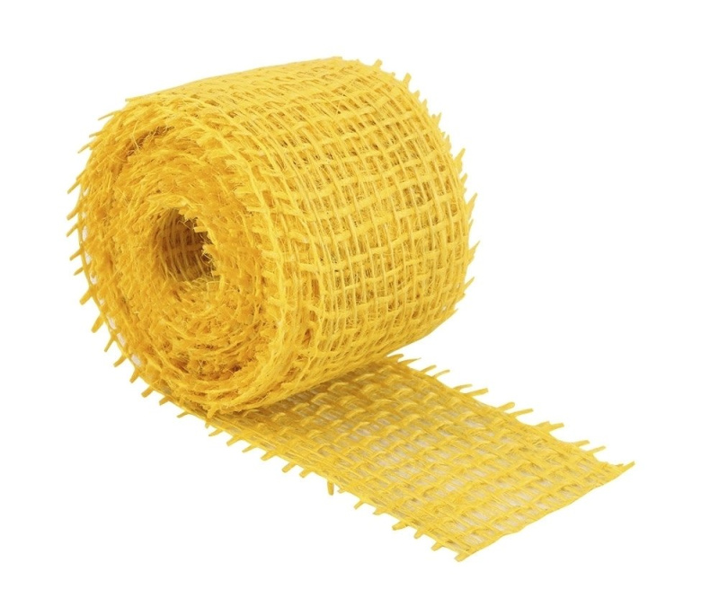 Bellatex Jutový dekorační pásek ŽLUTÝ 2520/110, šířka 4cm, návin 3m