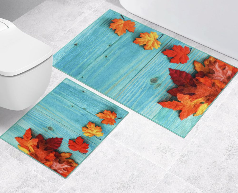 Bellatex Koupelnová a WC předložka bez výkroje Javorové listy 3D