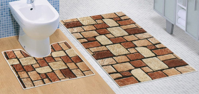 Bellatex Koupelnová a WC předložka Kamenná dlažba 3D