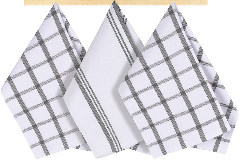 Bellatex kuchyňské utěrky 193 KÁRO ŠEDÉ, 3 kusy, 50x70cm