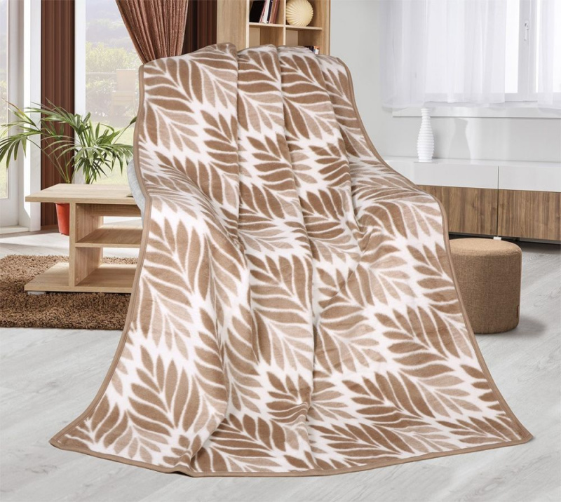 Bellatex Deka vzorovaná 150x200cm Béžový list