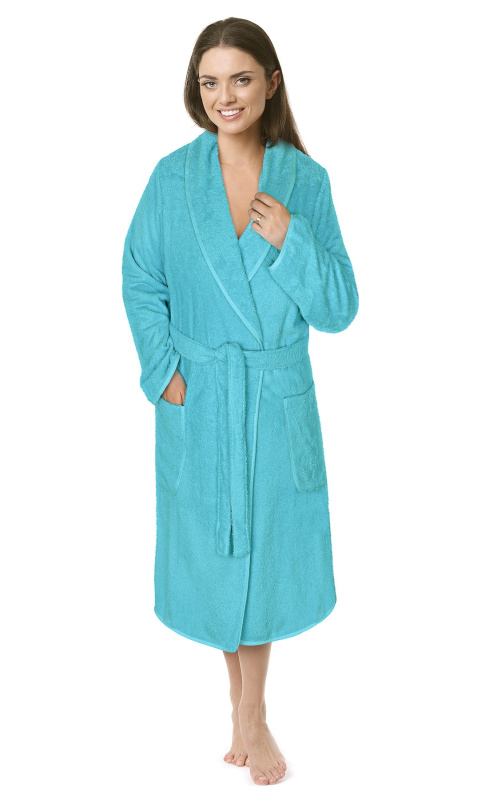 Bellatex Župan FROTÉ 4836/027 tyrkysový, bavlněné froté, dámský, velikost XXXL