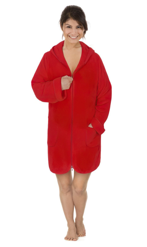 Bellatex Župan FROTÉ NA ZIP 4847/014 červený, bavlněné froté, 330 g/m², dámský, velikost XL