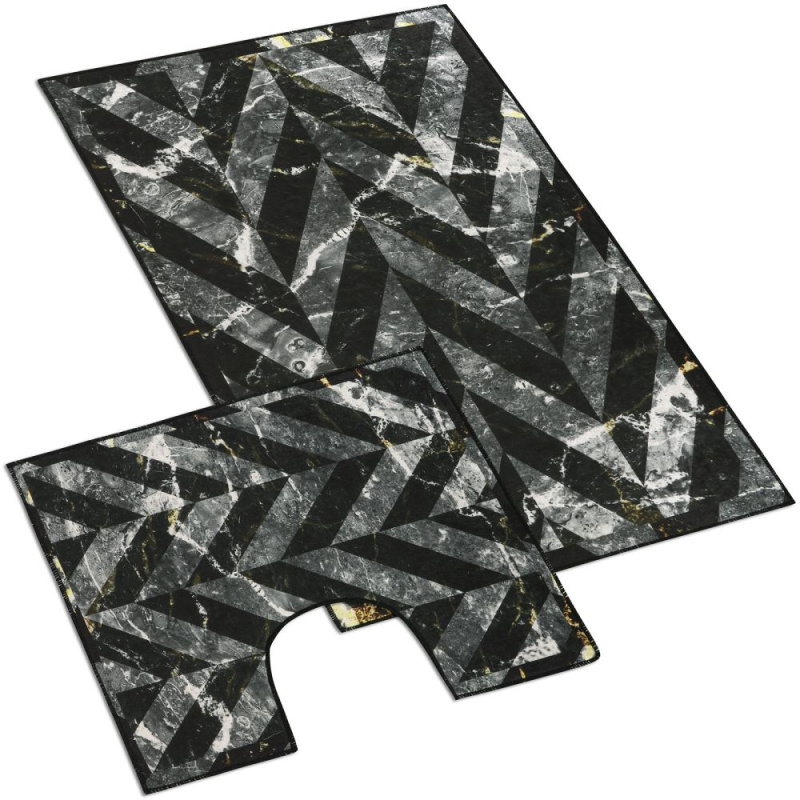 Bellatex Koupelnová a WC předložka Černý mramor 3D