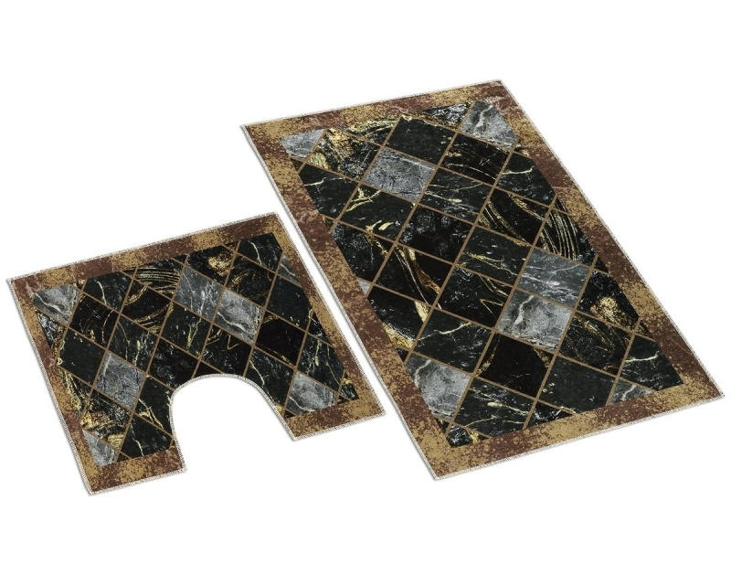 Bellatex Koupelnová a WC předložka Hnědý mramor 3D