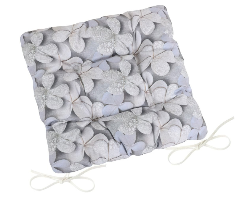 Bellatex Prošívaný sedák 41/401, ŠEDÝ KVĚT, čtverec 40x40cm