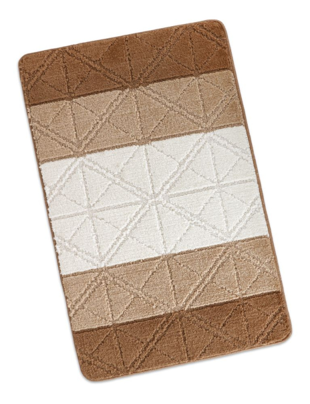 Bellatex Koupelnová předložka 60x100cm trojúhelníky hnědé