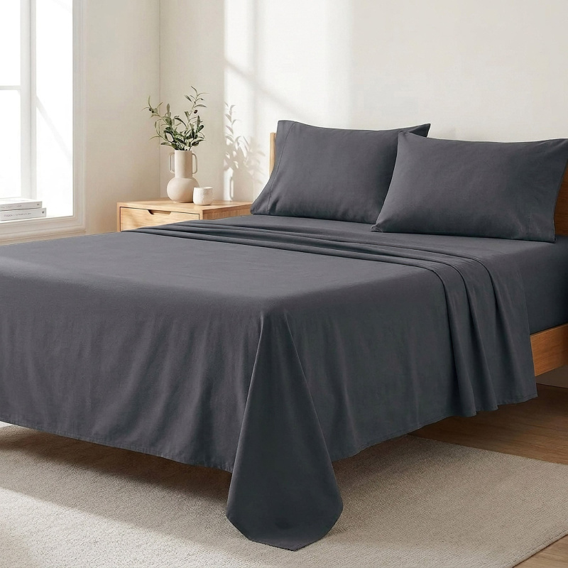Bellatex bavlněné plátěné prostěradlo plachta 150x230cm, grafitové (tmavě šedé)