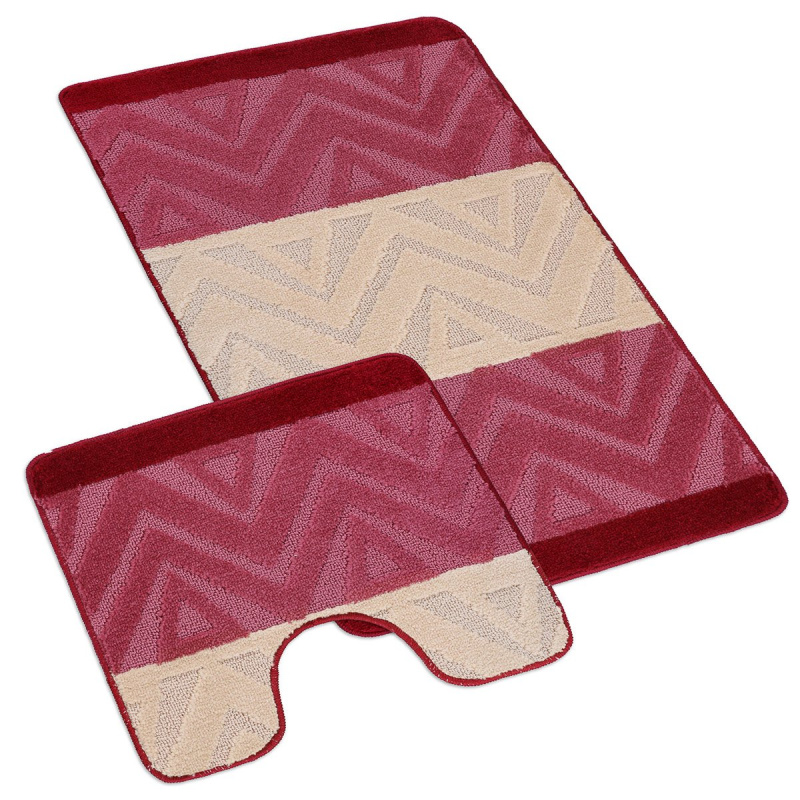 Bellatex Koupelnová předložka 60x100cm chevron burgundy