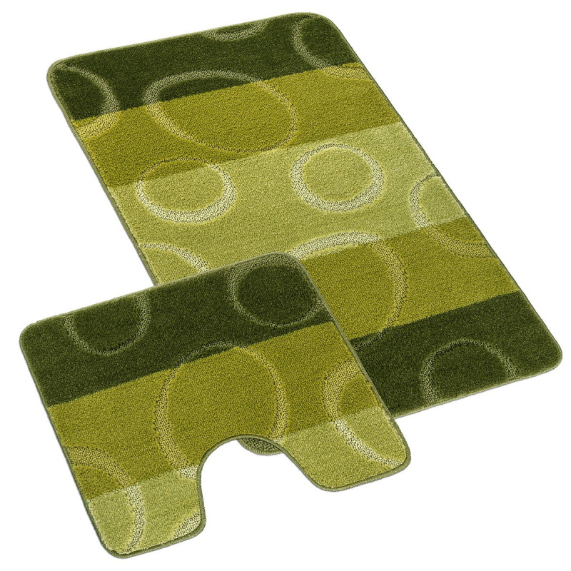Bellatex Koupelnová předložka BANY, ELIPSY ZELENÉ 60x50cm na WC