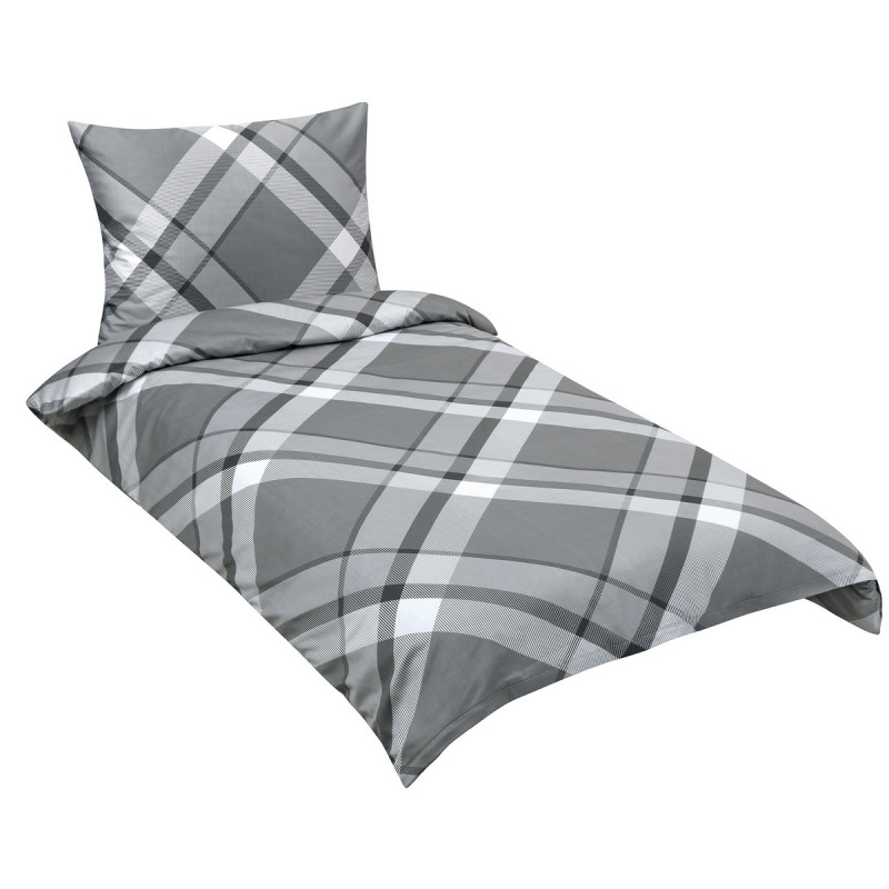 TP Saténové povlečení DeLuxe 140x200+70x90 Káro