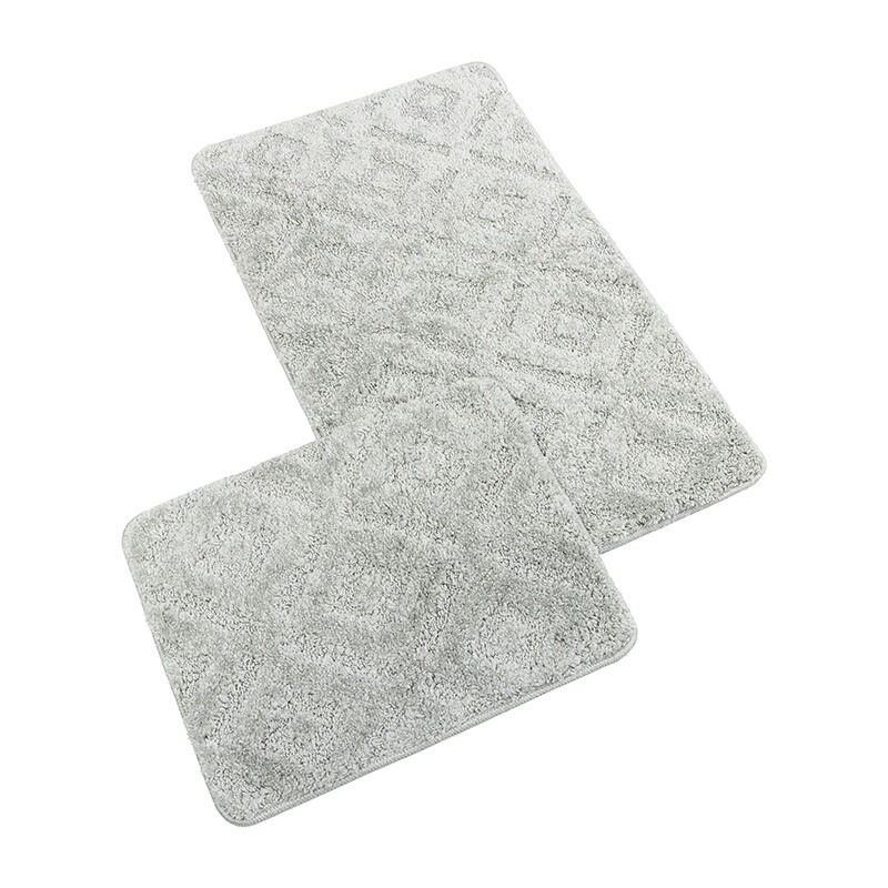 Bellatex koupelnová souprava s vlasem MICRO BANY SILVER SVĚTLE ŠEDÁ, 100x60cm (předložka) + 60x50cm (na WC)