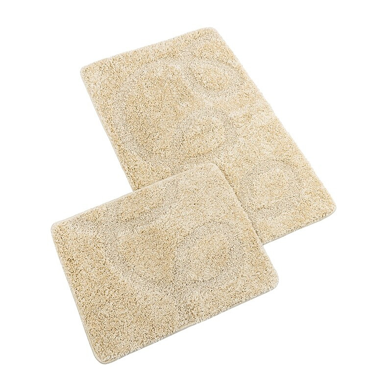 Bellatex koupelnová souprava s vlasem MICRO BANY SILVER BÉŽOVÁ, 100x60cm (předložka) + 60x50cm (na WC)
