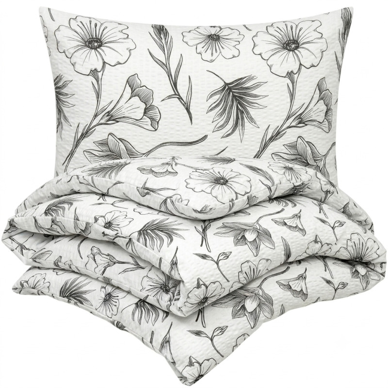 Krepové povlečení Deluxe 140x200+70x90 Ibišek