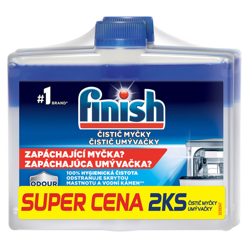 Finish - čistič myčky - Regular, 2 x 250 ml