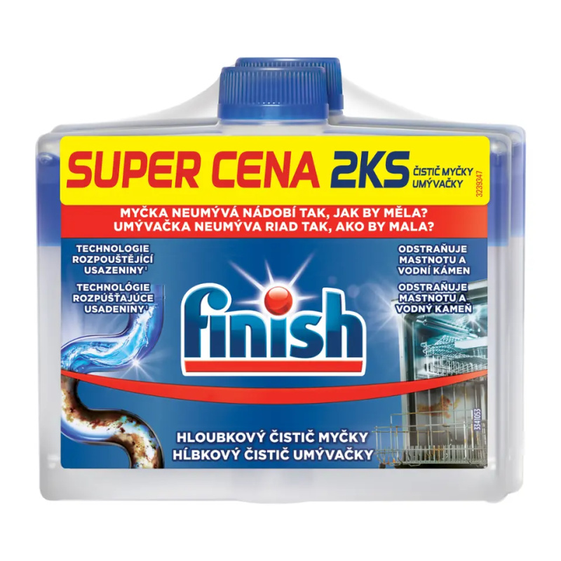 Finish - čistič myčky - Regular, 2 x 250 ml