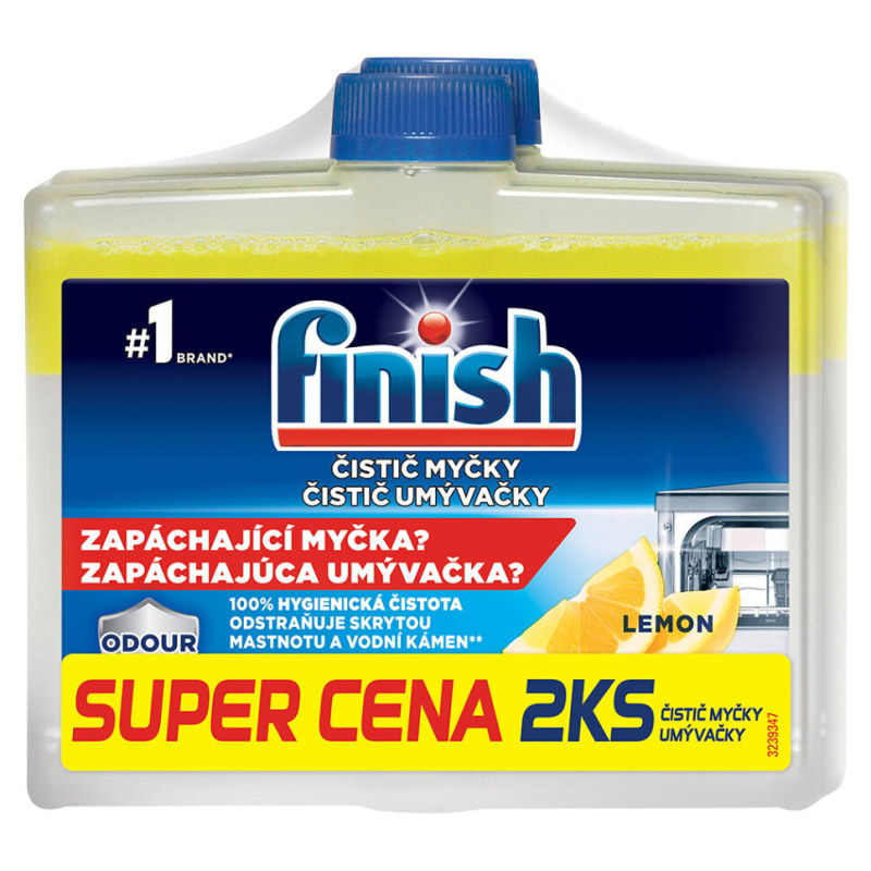 Čistič myčky Finish - lemon, 2x 250 ml