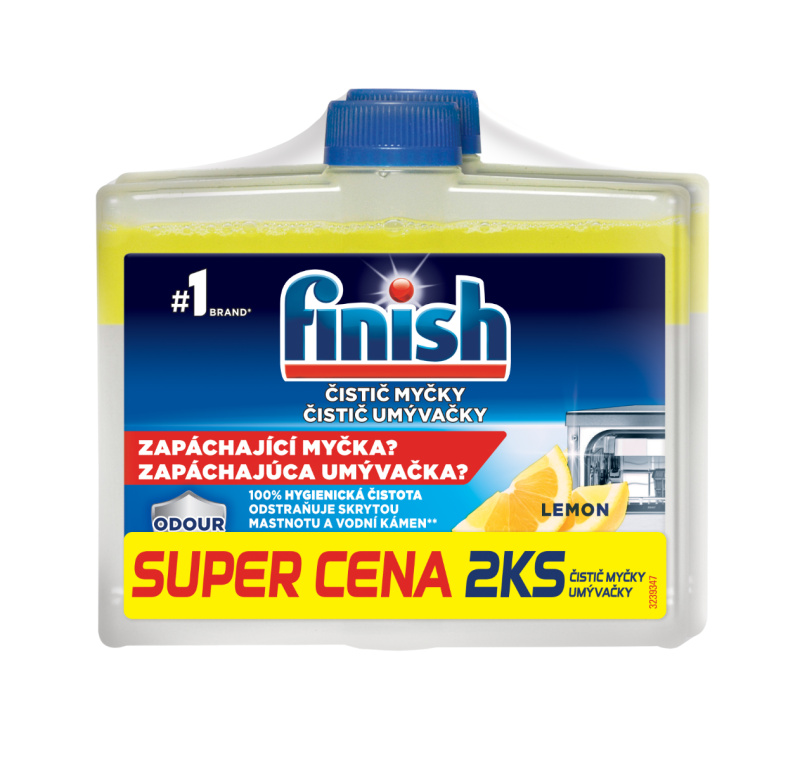 Čistič myčky Finish - lemon, 2x 250 ml