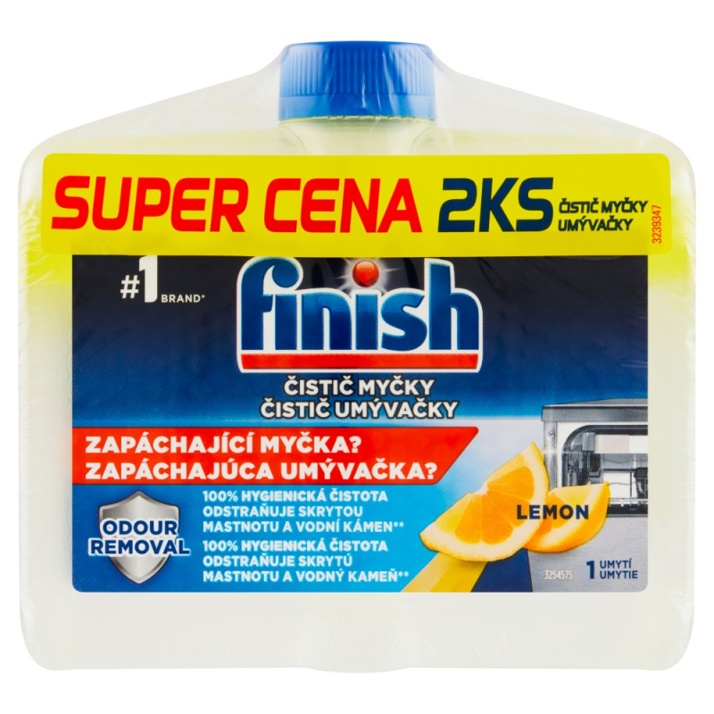 Čistič myčky Finish - lemon, 2x 250 ml