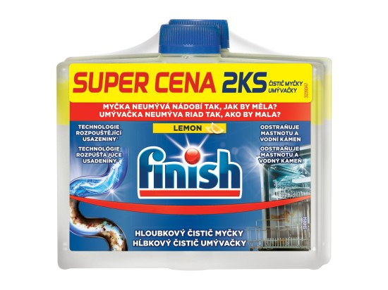 Čistič myčky Finish - lemon, 2x 250 ml