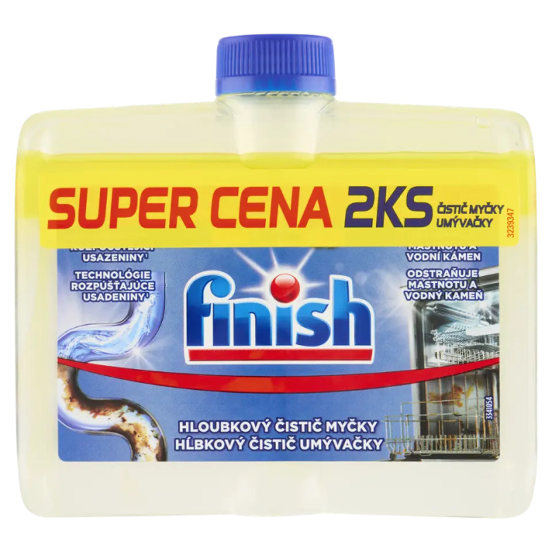 Čistič myčky Finish - lemon, 2x 250 ml