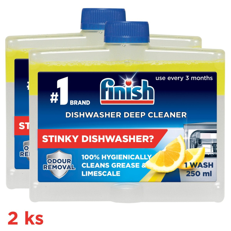 Čistič myčky Finish - lemon, 2x 250 ml