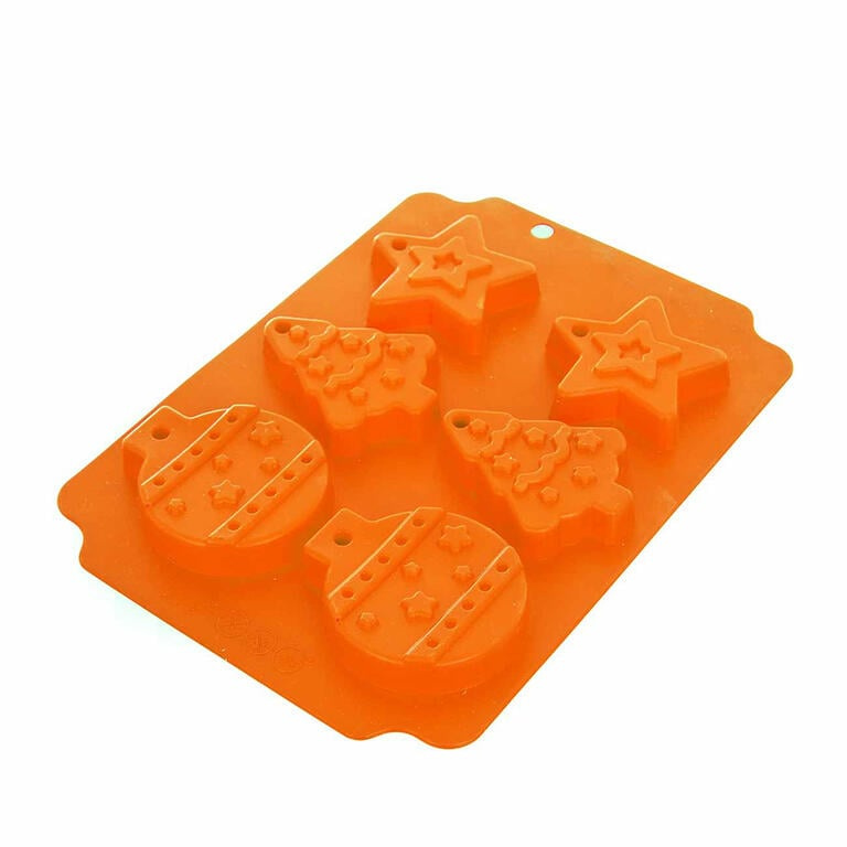 Silikonová forma na závěsnou dekoraci vánoční mix VI. - 6ks