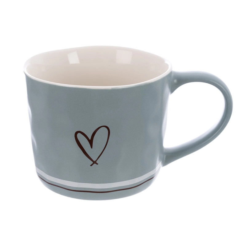 Porcelánový hrnek Srdce 400 ml modrý