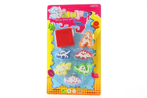 Razítkovací sada dinosauři 6 ks s polštářkem