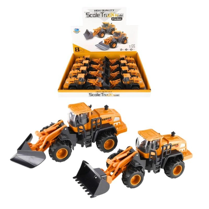 Plastové stavební auto s pohonem na setrvačník 1:55 – 2 varianty