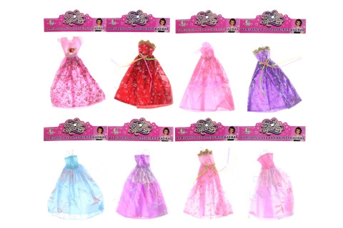 Plesové šaty pro panenku 22 cm – mix barev