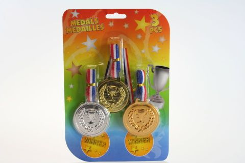 Sada medailí pro děti – zlatá, stříbrná a bronzová