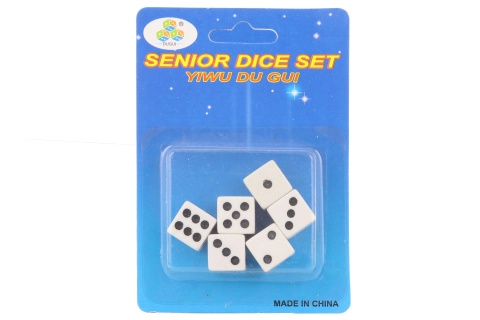 Sada hracích kostek na blistru 1,5 cm (6 ks)