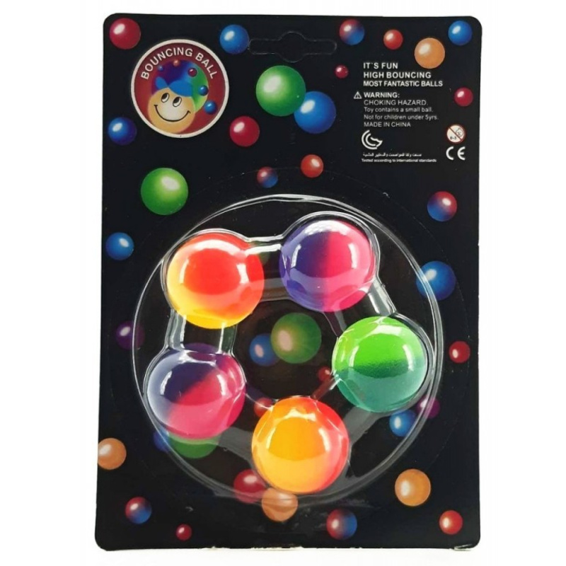 Neonové skákací míčky – sada 5 ks