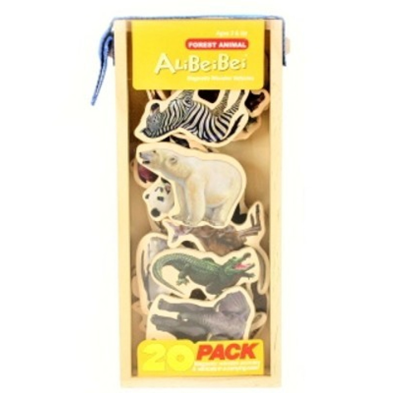 Magnetické dřevěné zvířátka Afrika 20 ks