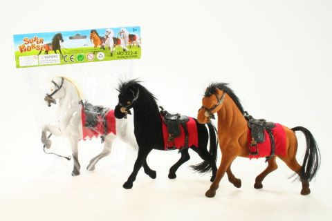 Plastový koník se semišovým povrchem 16 cm