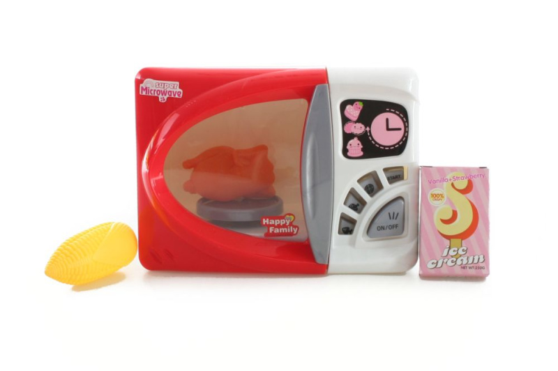 Lamps mikrovlnka na baterie plastová set s potravinami světlo zvuk